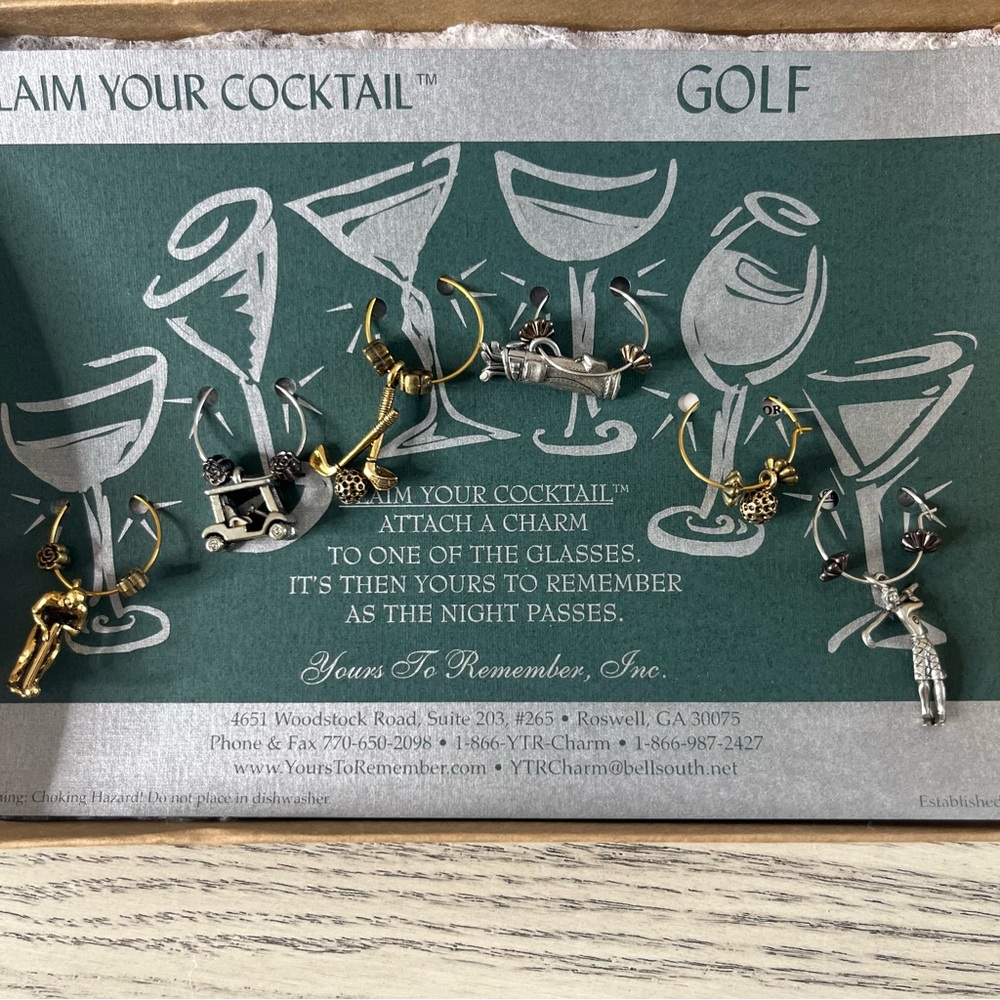 Yours To Remember Claim Your Cocktail Golf Drink Markers New